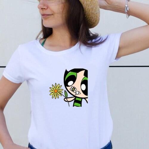 Fashion Harajuku Funny T Shirt Women Pink White Cartoon Cotton Tees Summer New Short Sleeve Plus Size O-neck Tshirts Tops