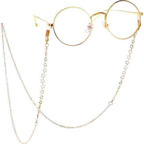 Fashion Womens Penadant Eyeglass Chains Hollow Star Sunglasses Reading Glasses Chain Eyewears Cord Holder Neck Strap Rope