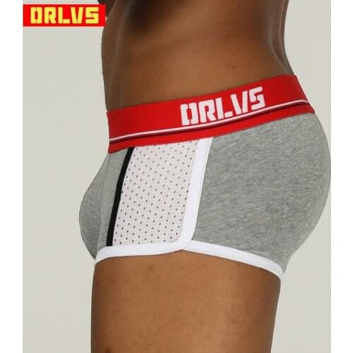 ORLVS Brand male underwear cueca tanga quick dry breathable male pants boxer para hombre ropa interior hombre shorts OR182
