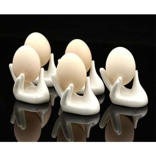 New 50pcs/lot Hand Shape Ceramic Egg holder for Breakfast Ocarina Collector photograph display stand home teacup holder