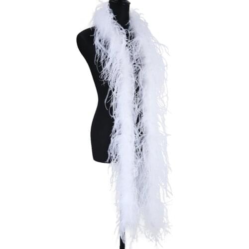 Wholesale 2ply Ostrich Feathers Boa for Wedding Party Christmas Tree Decoration 2 Meter Natural Plumes Scarf Gorgeous Fluffy
