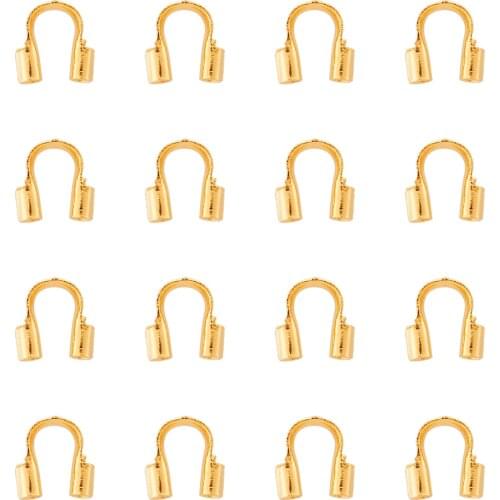 Pandahall 100pcs Approx 5x4x1mm Brass Wire Guardian Protectors Loops Terminators High Quality Jewelry Findings Bracelets Making