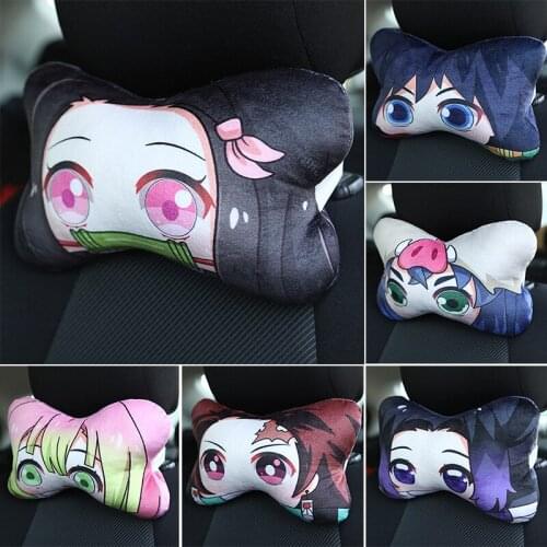Anime Demon Slayer Car Pillow Kimetsu No Yaiba Tanjirou Nezuko Cosplay Doll Stuffed Plush Toys Super Figure Pillow Soft Doll
