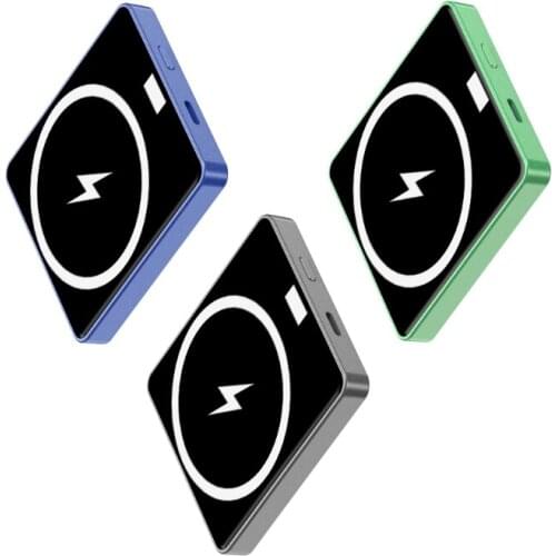 8000mAh Power Bank Large Capacity External Battery USB Portable Mobile Phone Charger PD+QC 20W Magnetic Wireless 15W