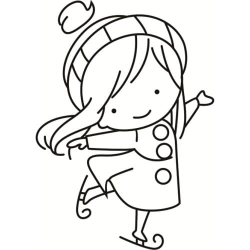 Skating girl Transparent Silicone Clear Rubber Stamp Sheet Cling Scrapbooking DIY Cute Pattern Photo Album PaperCard Decor Stamp