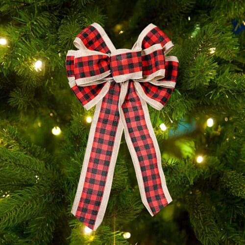 Christmas Bow Bows For Crafts Handmade Xmas Bowknot Christmas Tree Decoration Christmas Decoration For Home