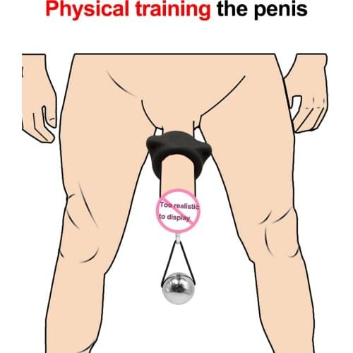 Silicone Penis Rings Exercise Device Metal Ball Weight Hanger Penis Enlargement Pump Penis Stretcher Extender Sex Toy For Man