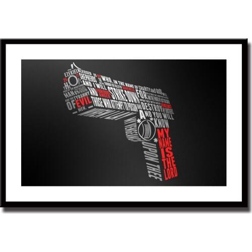 Unframed Modern Picture Gun With Letters Quote Art Poster Canvas Prints Painting On The Wall For Living Room Home Decor LZ490