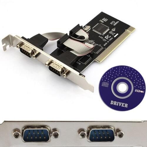 JETTING New Serial PCI to 2 Ports COM 9 Pin Series RS232 Card Adapter Win 7 VISTA XP FO