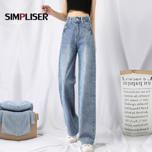 Loose Wide Leg Jeans Pants Women 2021 Denim Blue Jeans Trousers Plus Size 31 Femme Mom Jeans Boyfriend Style Buggy Jeans Pants