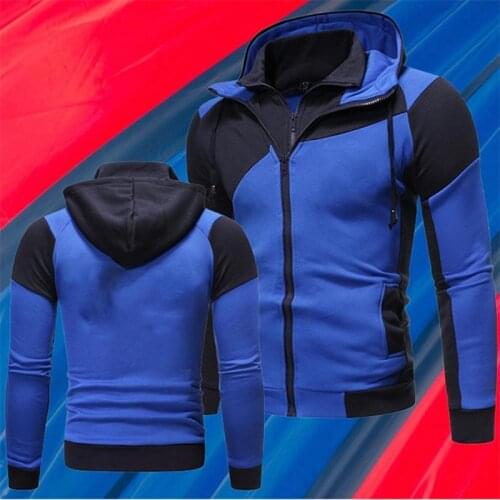 2021 Autumn Fashion Mens Hoodies Slim Fit Sweatshirts Outwear Warm Coats Jackets Solid Color Casual Zip Up Sportswear Tops