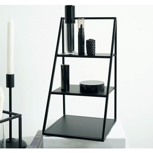 3-Layer Storage Rack Wrought Iron Cake Stand Dessert Stand Jewelry and Perfume Display Stand for Desktop