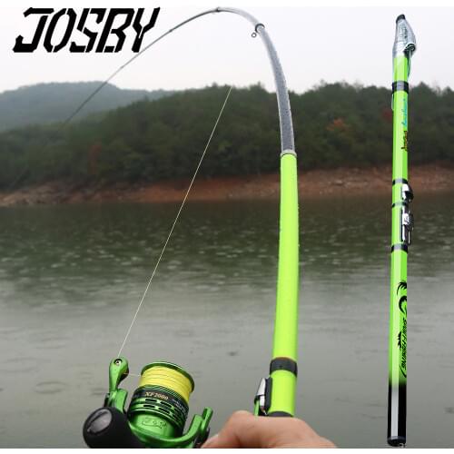 JOSBY Carbon Fiber Rock Fishing Rod Telescopic feeder pole Spinning Carp Portable travel ultralight 3.6M 4.5M 5.4M 6.3M 2020 NEW