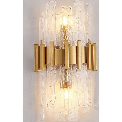 Glass Bedroom decoration Wall Lamp Bar Cafe Lighting Luxury Creative Villa Corridor led Wall sconce Bedside gold Wall lights