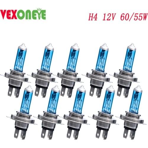 10pcs H4 12v 60/55w Good Sellers Super White Headlight High Bright Halogen Bulb