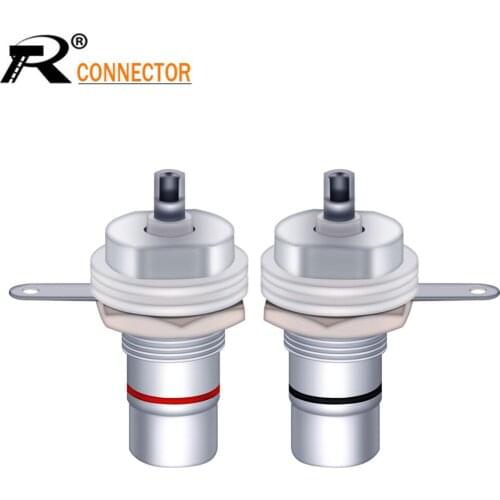 2Pcs/1Pair High quality Rhodium Copper CMC RCA Female Terminal Jack Socket AV Audio Video RCA wire Connector