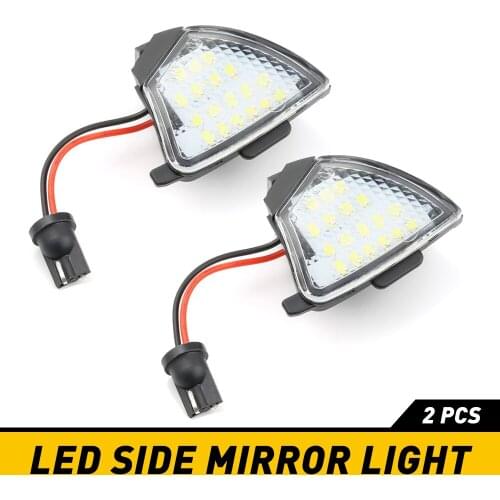 2PCS Car LED Under Side Mirror Light Puddle Lamp for VW Golf 5 Jetta MK3 Passat Sharan MK 2 7N Touran Golf 5 Plus Passat CC