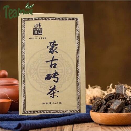 2020 Easy To Break and Boil Dark Chinese Tea "Mongolian Compressed Tea" Chocolate Square Format 260g