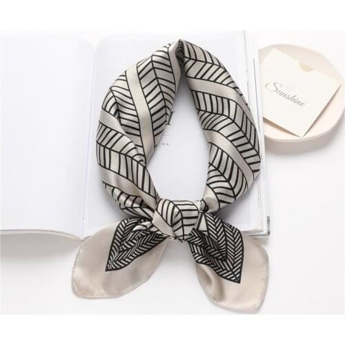 2021 Square Scarf For Women Headscarf Satin Silk Shawl Foulard Hijab Neckerchief Female Hair Bands Headband Head Wraps Bandana