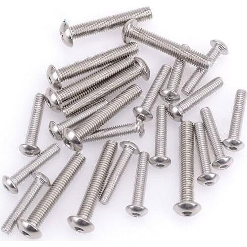 304 Stainless Steel Round Pan Head Hex Socket Bolts M2.5*12