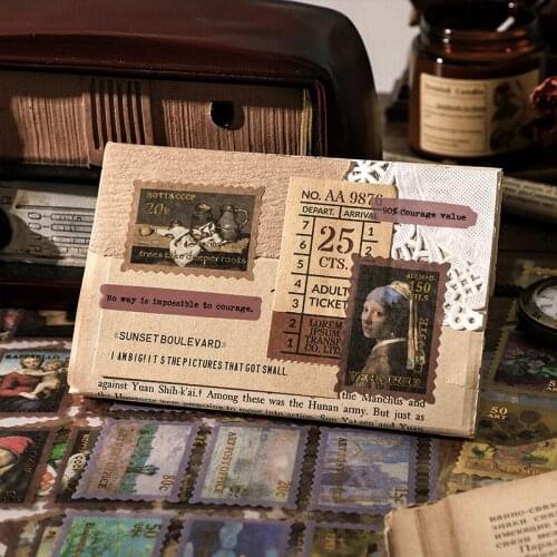 4Sheets Vintage Oil Painting Mushrooms Stamp Paper Sticker Package DIY Diary Journal Decoration Label Sticker Album Scrapbooking