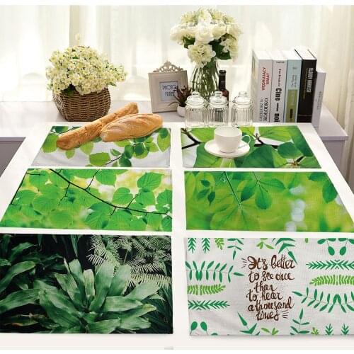 42*32cm Fresh green plants Cotton Table Napkins Polyester Dinner Cloth Hotel Table Napkins For Wedding Supplies Party Decoration