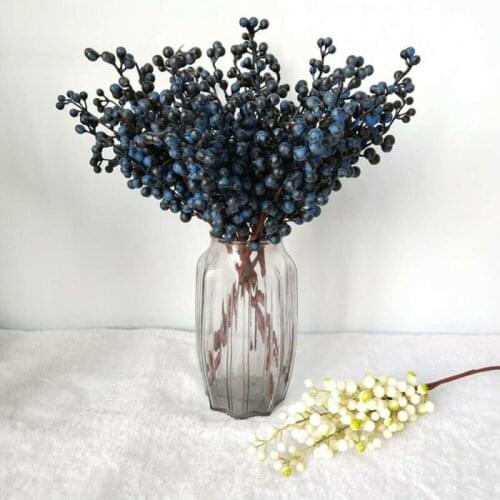 5 Branch Berry Artificial Flower Christmas Fake Flower New Year Home Decor 45cm H