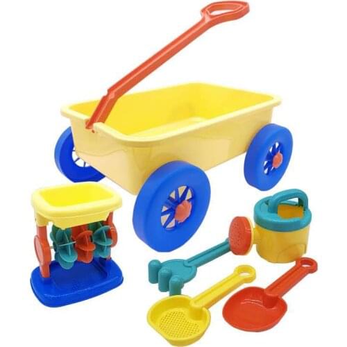 6Pcs/Set New Beach Cart Water Game Toys Bucket Shovel Kettle Beach Party Summer Toys For Children Play Sand Molds Tool Bath Toy
