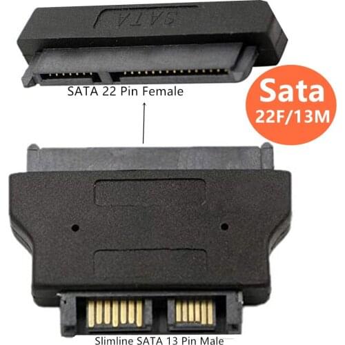 Sata adapter,High Speed Data Transmission SATA 22 Pin Female to Slimline SATA 13 Pin Male Adapter