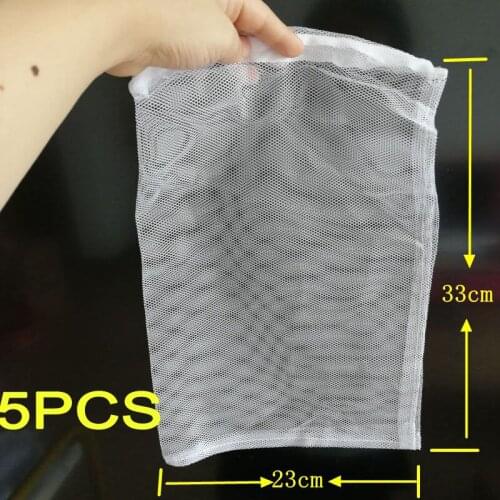 5 Pcs/Set Aquarium Filter Bag Fish Tank Mesh Bag Zipper Net Pond For Bio Ball Active Carbon Isolation Storage