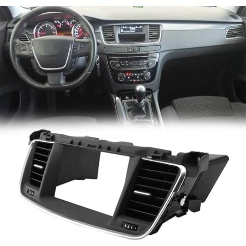 Car Central Control Dashboard Radio Fascia Stereo Panel with Air Vents for Peugeot 508/508SW 2010-2016