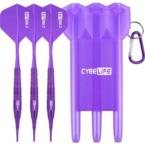 CyeeLife Soft Darts 18g Brass With Carry Case and Extra Points & Flights,Professional Electronic Plastic Tip Dart Set