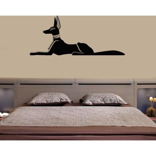 Egyptian God Anubis Wall Stickers Ancient Egypt Monster Dog Animal Wall Decals Vinyl Home Decor Removable dw6468