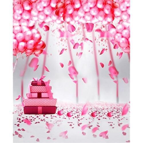 Photography Background 5x7 Romantic Present Boxes Pink Balloons For Wedding Photo Shoots Professional Backdrops for Photo Studio