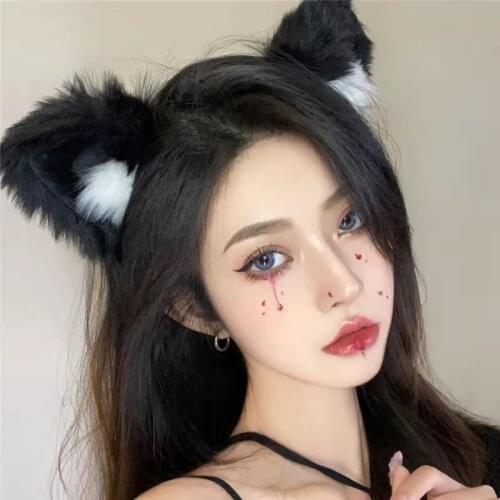Cute Cat Ears Head Band Furry Animal Beast Ears Headwear Fox Ear Cosplay Soft Girl Lolita Hair Accessory Anime Props