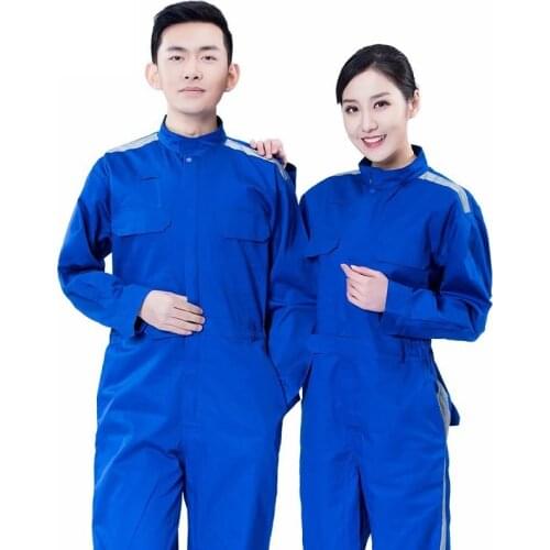 Cotton Reflective Highlight Work Overall Uniforms Men Women Welding Suit Auto Repair Safety Workshop Mechanic Jumpsuit Coveralls