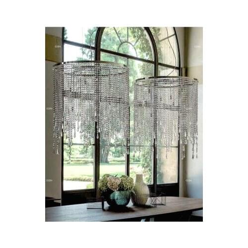 Crystal chandelier designer model room soft European Italy luxury round crystal chandelier living room cloakroom bedroom restaur