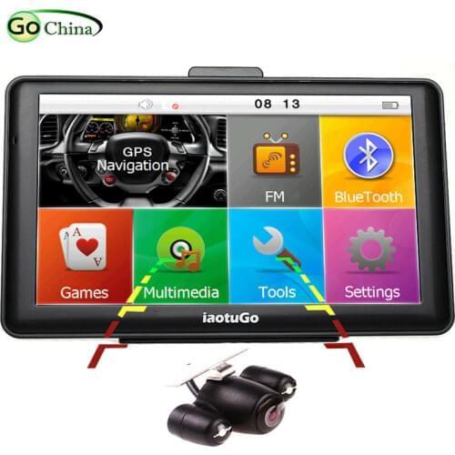 IaotuGo 7" Capacitive GPS Navigator Car Truck Navigation Rearview Camera Bluetooth AVIN 256M 8G FM Music Game Free Maps Updated