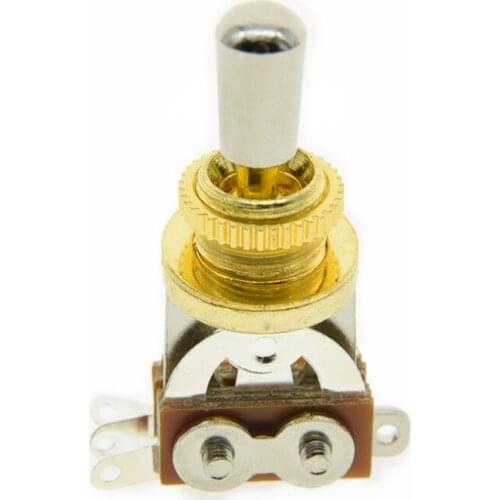 KAISH Gold Metric LP Guitar 3-Way Toggle Switch Nickel/Black/Gold copper cap w/ Metal Tip