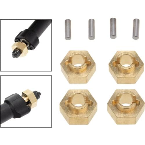 Lot 4 RC Aluminum Alloy 3mm Brass Hex Adapter for Axial SCX24 AXI90081 AXI00001 AXI00002 Trucks DIY Upgrade Parts