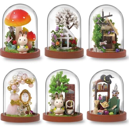 Dollhouse Miniature DIY Doll House with Furnitures Wooden House Toys for Children Birthday Gift with Dust Cover Rotate Music