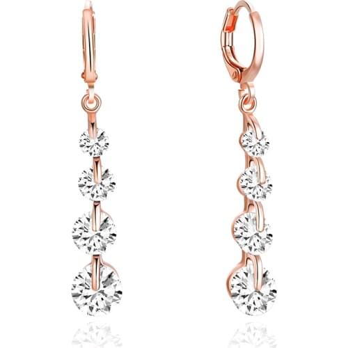 MISANANRYNE New Fashion Women 6 Colors Cubic Zirconia Dangle Drop Earrings for Women Wedding Party Jewelry Gifts