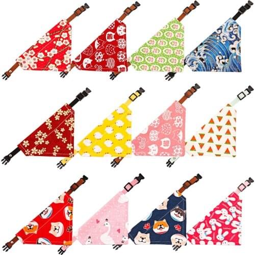 XS Size Adjustable Pet Cat Bibs For Small Dogs Collar Tie Necktie Dog Scarf Puppy Bandanas For Dog Triangular Bandage Bow Ties