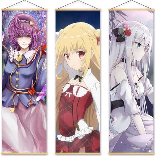 Wall Art Canvas Pictures Assassins Pride Poster Wooden Scroll Hanging Painting Print Animation Role Home Decoration Living Room