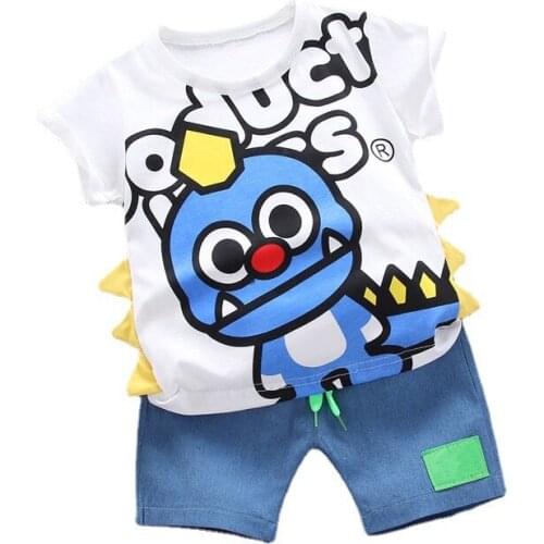New Fashion Summer Baby Girl Clothes Children Boys Cartoon Sport T-Shirt Shorts 2Pcs/Sets Toddler Casual Costume Kids Tracksuits