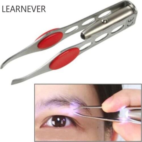 Details about Handy Tweezer With LED Light For Hair Removal Eyebrow Eyelash Makeup Tool # DJ0342