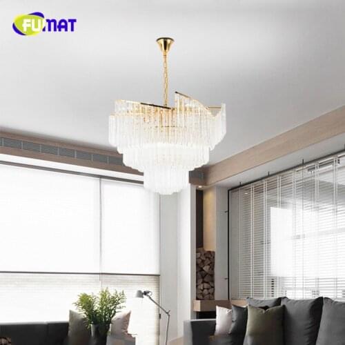 FUMAT North Nordic Style Crystal K9 Stainess Steel LED Pendant Lighting Luxury Creative Minimalist Lustres Lamp Hanging Lights