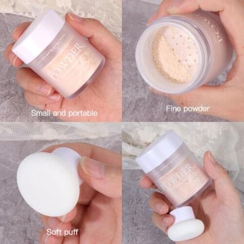 2 Colors Makeup Loose Powder Transparent Finishing Powder Waterproof Cosmetic Puff For Face Finish Setting With Puff QBMY
