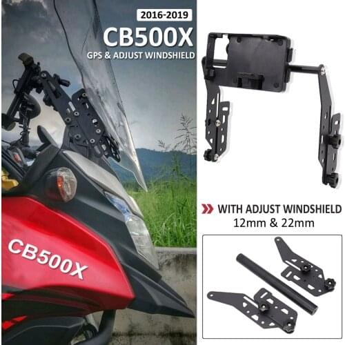 For Honda CB500X 2016 2017 2018 2019 CB 500 X Motorcycle Adjustable Windshield Kit & GPS Navigaton Mount Phone Bracket