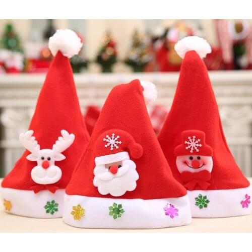 Christmas Hat Kid With Santa Claus Elk Snowman Xmas Ornament Festival Accessories Children gifts Wear For Party Supplies 2021